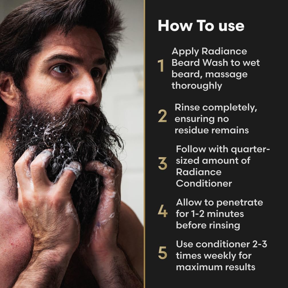 The Beard Struggle - Radiance Beard Wash & Conditioner Bundle - Gold Collection - Pack of 2, Valhalla's Gates - Nourish, Cleanse, Softens, & Strengthens Beard - Beard Wash and Conditioner for Men