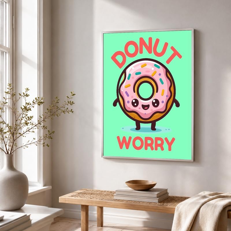 InkFlow Posters Donut Worry Canvas Poster - Image 4