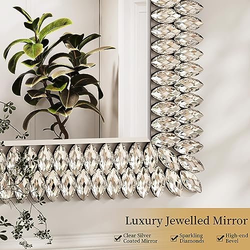 Kelly Miller 28"x40" Jeweled Luxury Rectangle Decorative Wall Mirror - Image 4