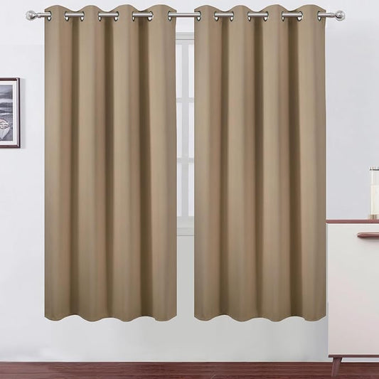 LEMOMO Natural Thermal Blackout Curtains/52 x 72 Inch/Set of 2 Panels Room by Lemomo