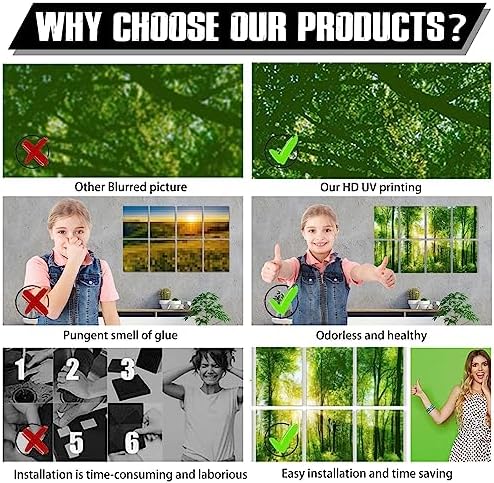 YPY Sound Proofing Panels, Sound Absorbing Wall Art Forest, Acoustic Panels - Image 3