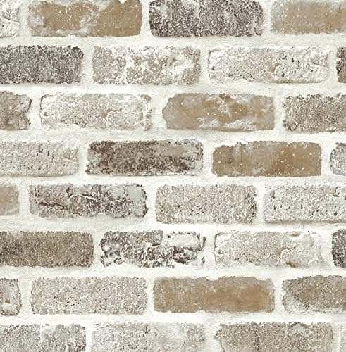 NextWall Washed Faux Brick Peel and Stick Wallpaper by NextWall