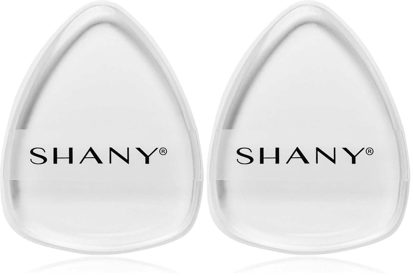 SHANY Stay Jelly Silicone Sponge - Clear & Non-Absorbent Makeup Blending Sponge for Flawless Application with Foundation - HOURGLASS (Pack of 2)