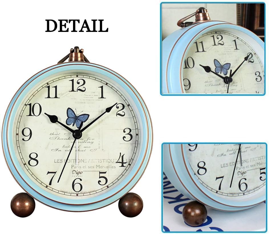 Maxspace 5.2in Analog Clock, Retro Silent Desk Clock Non-Ticking & Battery - Image 2