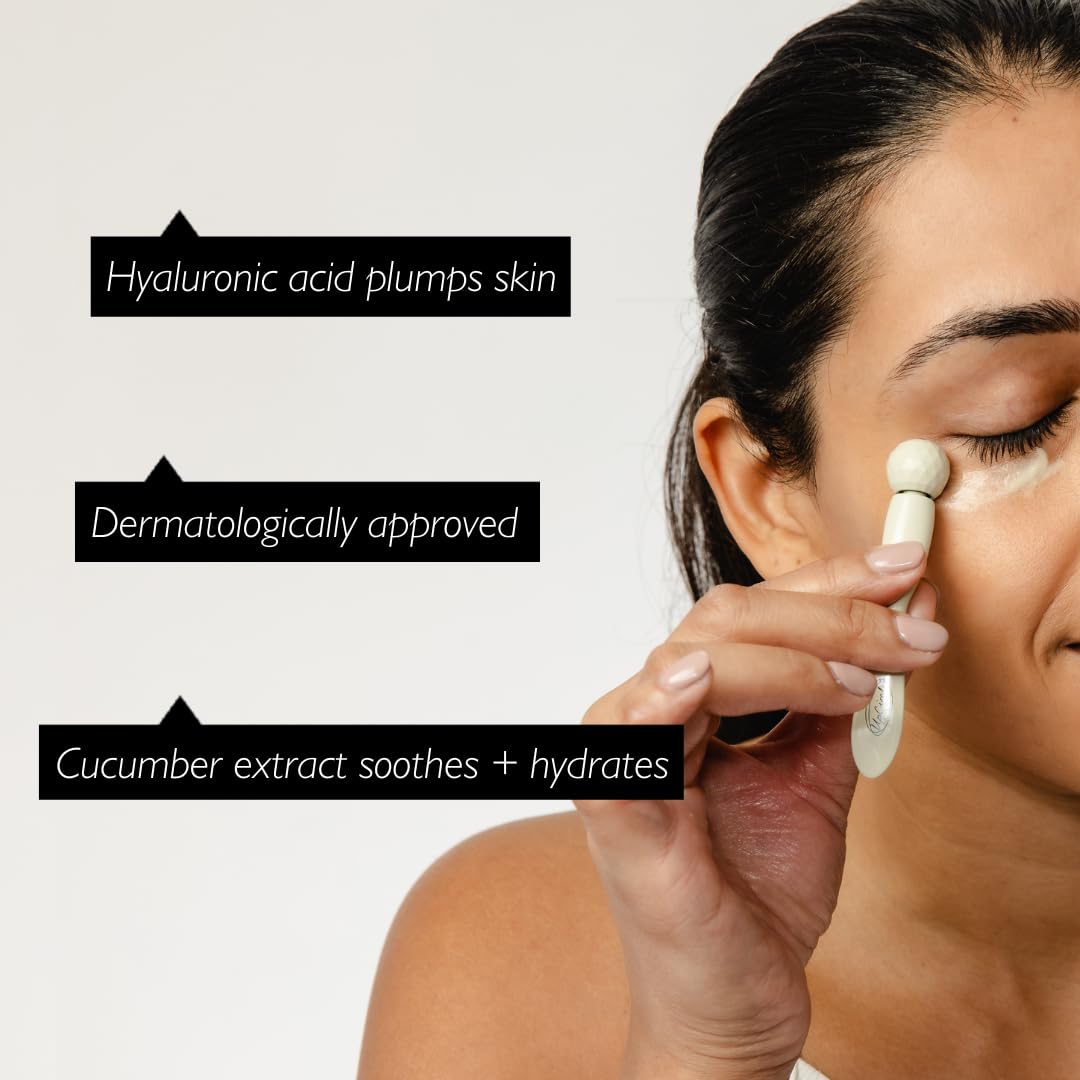 UPCIRCLE Eye Cream With Coffee And Hyaluronic Acid 0.5 FL OZ - For Dark Circles, Puffiness + Wrinkles - Glycerin, Maple Bark + Cucumber Extract - Natural, Vegan + Cruelty-Free