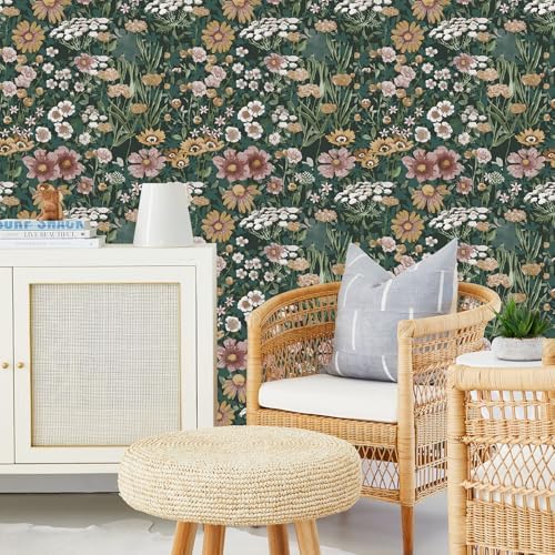 Orainege Peel and Stick Wallpaper Boho Vintage Floral Wallpaper - Image 7
