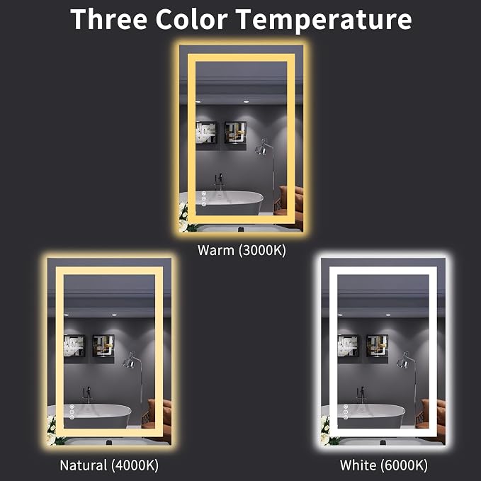LOAAO 24"X36" LED Bathroom Mirror - Image 5