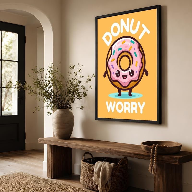 InkFlow Posters Donut Worry Canvas Poster - Image 3