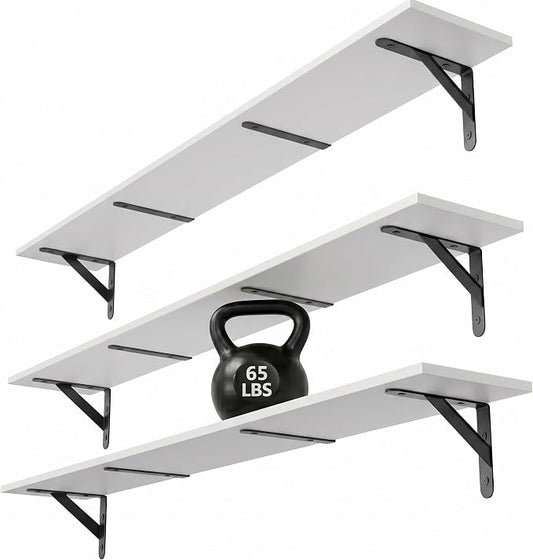 WOPITUES Floating Shelves for Wall 48″W x 8″D, Long Wall Mounted Shelves Set of by WOPITUESOfficial