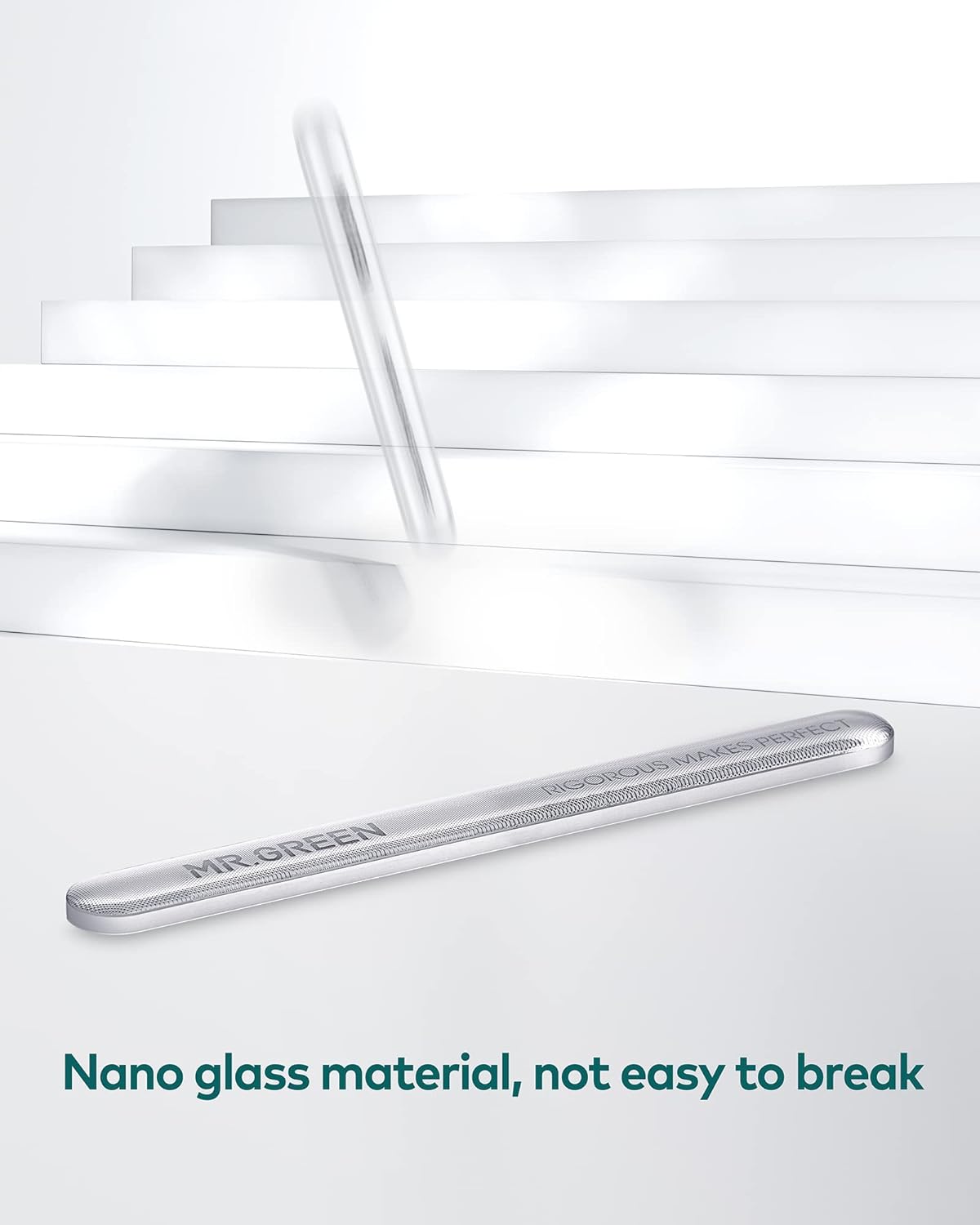 Upgraded Glass Nail File - Bilateral, Washable, Suitable for Natural Nails and Acrylic Nails