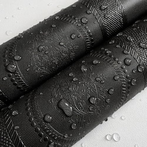 JiffDiff Black 3D Embossed Textured Peel Stick Wallpaper 17.3"x1200" - Image 5