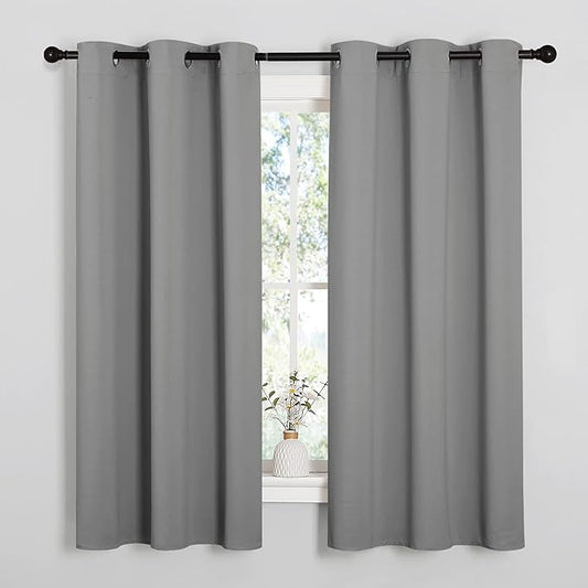 NICETOWN Silver Grey Thermal Insulated Grommet Blackout Curtains, Kids Window by NICETOWN