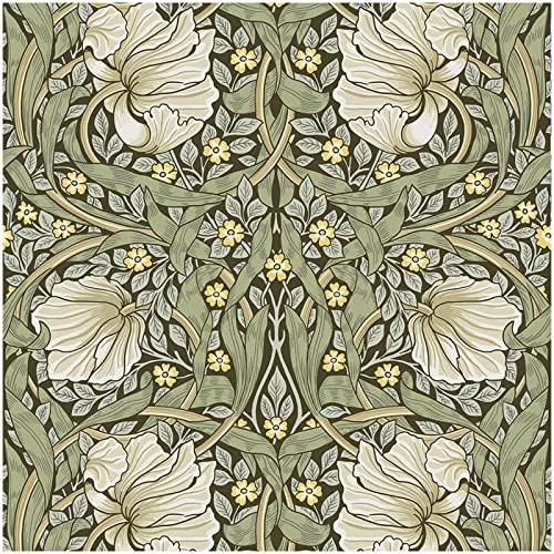 HAOKHOME William Morris Wallpaper Vintage Wall Paper Sage Green Removable by HAOKHOME