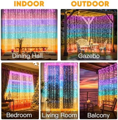 suddus Curtain Lights for Bedroom, 320 Led 9.8ft x9.8ft Hanging String Lights - Image 2
