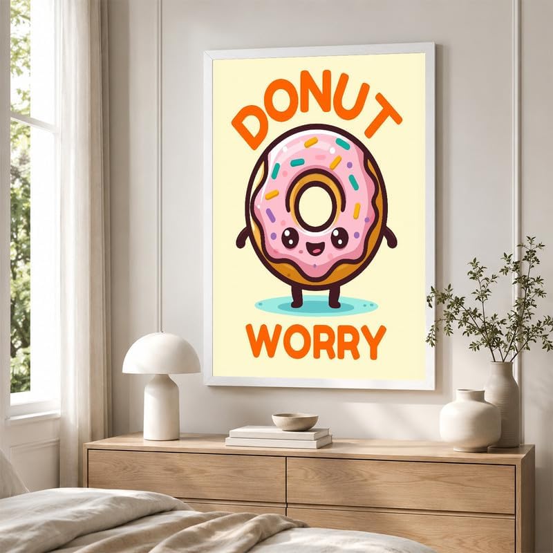 InkFlow Posters Donut Worry Canvas Poster - Image 4
