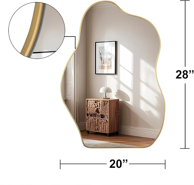 BOMINICA Irregular Wall Mirror Asymmetrical Mirror, Decorative Wall Mirror - Image 4