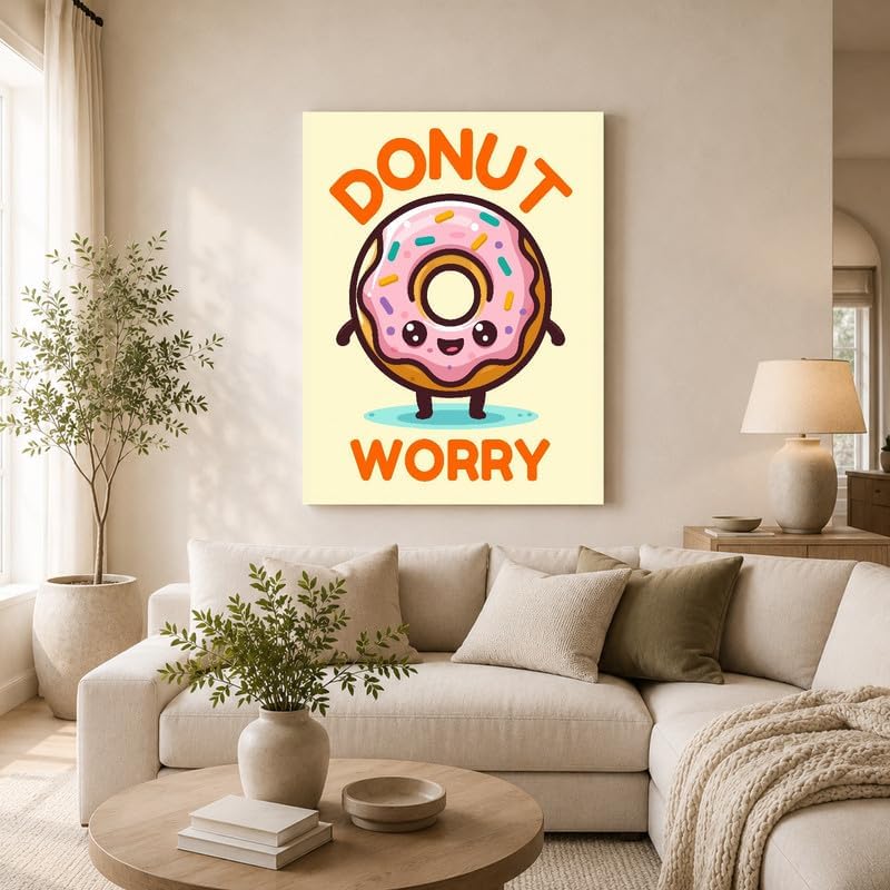 InkFlow Posters Donut Worry Canvas Poster - Image 3
