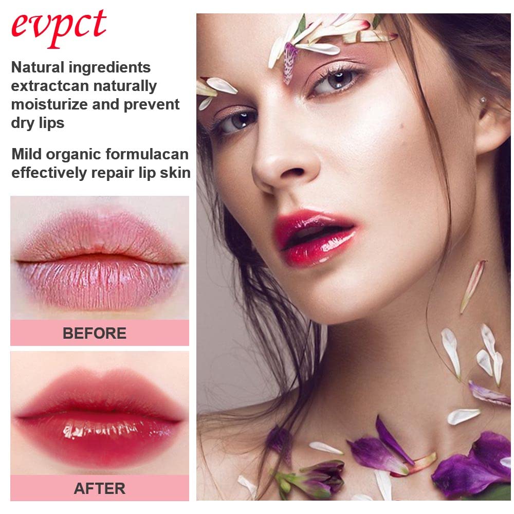 evpct 2Pcs Black Red Cherry Magic Mood Color Changing Lipstick Long Lasting 24 Hours Original for Women, PH Color Change Changing Jelly Lipstick Tinted Lip Balm Stain Gloss Makeup Set, labial magico