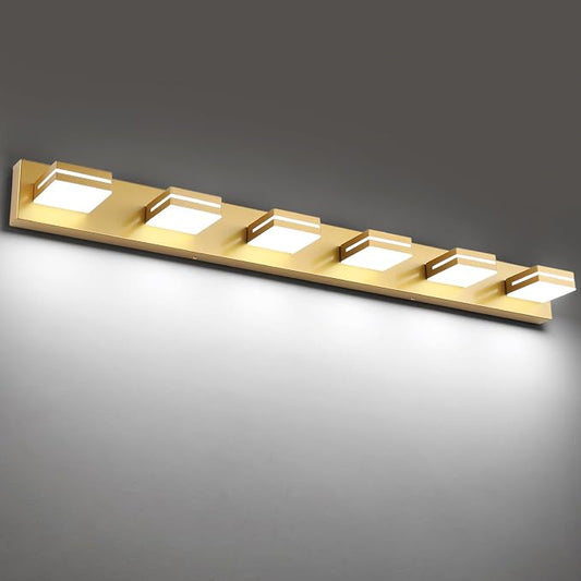SineRise LED Modern Bathroom Vanity Light Fixtures, Matte Gold Modern Acrylic by SINERISELIGHTING