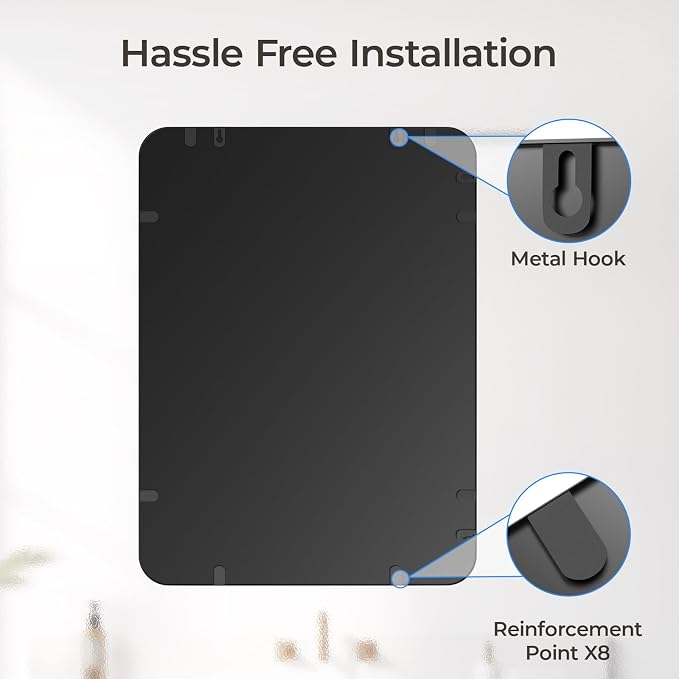 USHOWER Black Bathroom Mirror for Over Sink 22 x 30 Inch, Matte Black Rectangle - Image 5