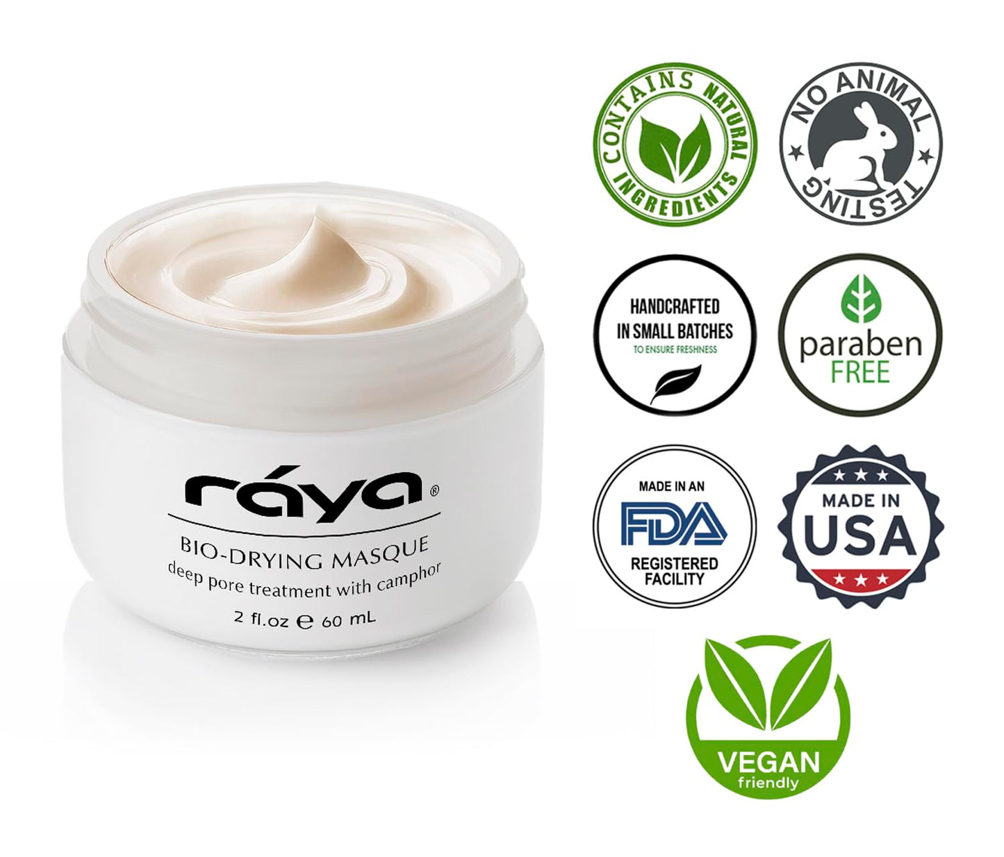 Raya Bio-Drying Masque (710) | Facial Treatment Mask for Oily and Break-Out Skin | Helps Dry Up Blemishes, Minimize Pores, and Reduce Oiliness