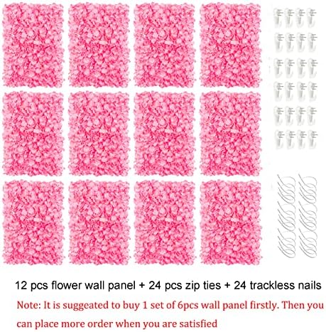 BLOSMON Pink Flower Wall Panel Backdrop Decor, 24 x 16 Inch - Image 6