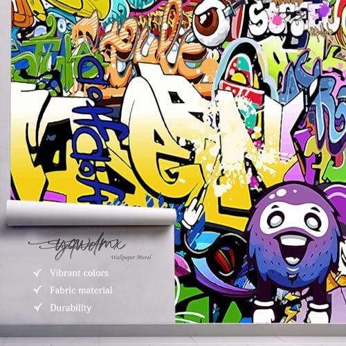YQWDMX -Nursery Color Graffiti Abstract Letters Bedroom Wallpaper XT16 S 100" x - Image 3