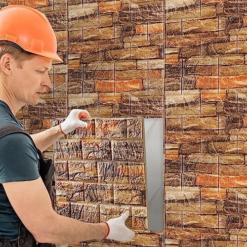 Colarr 60 Pcs 58 Sq ft 3D Wall Panels Peel and Stick, Retro Rock Color - Image 6
