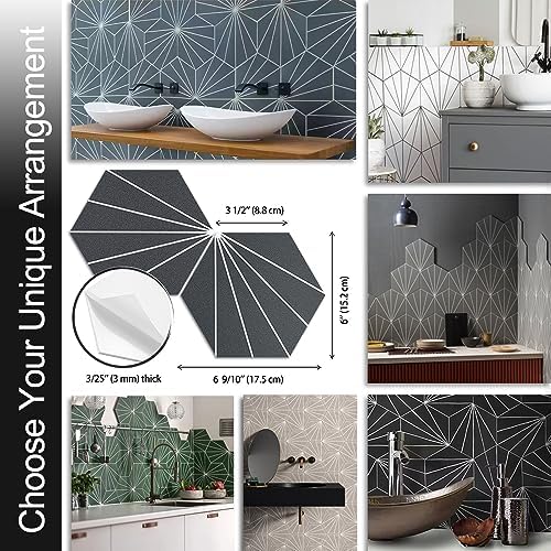 AULIGET Flower Vintage Hexagon Tile Peel and Stick Backsplash - Image 5