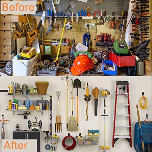 AOBEN 24PCS Garage Hooks, Heavy Duty Double Garage Hanger Organizer Wall Mount - Image 7