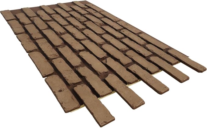 EverStone Aged Brick Faux Brick Panel, 46 7/8"W x 27"H x 1 1/4"D, Terracotta - Image 6
