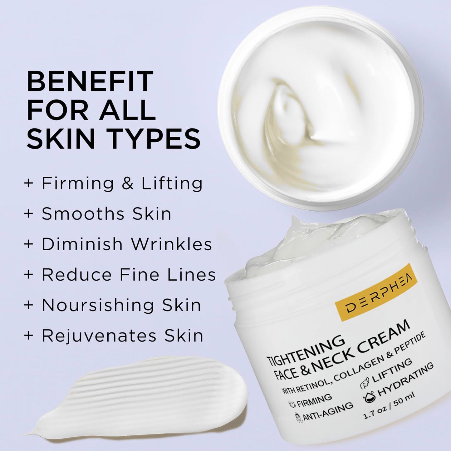 Neck Tightening Cream, Neck Firming Cream For Tightening and Firming, Fine lines, Loose & Sagging On Face, Decollete & Other Skin Areas - 1.7 OZ