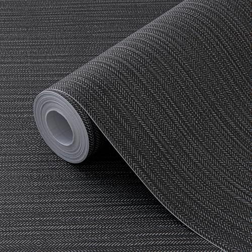 FUKU MON Matte Dark Grey Peel and Stick Wallpaper Smooth Flat Printed V-Shaped by MeetyourallDIYneeds