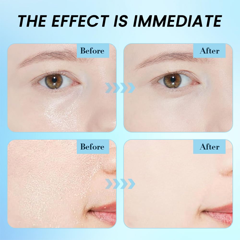 Oil-Controlled Matte Finish Powder: Silky, Skin-Adhering, Natural, Long-lasting, and Dimensional Pressed Powder Compact with Mini Powder Puff for Long-Lasting Makeup