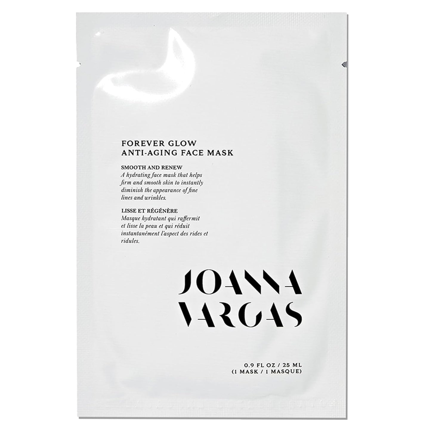 Joanna Vargas Forever Glow Anti Aging Face Mask for Women - Hydrating Sheet Mask For Radiance & Youthful Glow - Moisturizing Face Mask with Gingko Biloba - Plumping Facial Sheet Mask - Single Sheet
