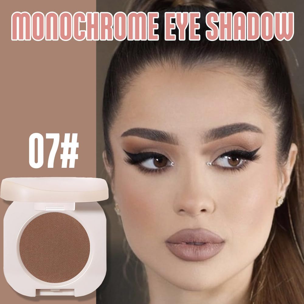 Matte Single Eyeshadow Palette Makeup for Green Blue Eyes, Dark Brown Matte Eyeshadow For Women, Holographic Multichrome Cream Iridescent Single Monochrome Eye Shadow Makeup