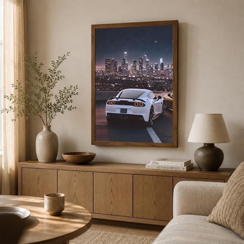 InkFlow Posters City Skyline Sports Car Canvas Poster - Image 4