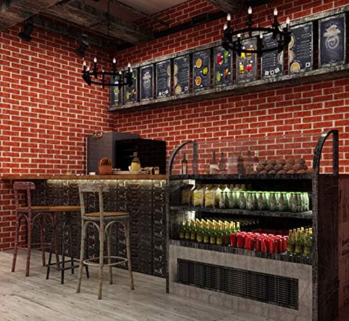 Lependor 17.71" X 118" Decorative Wallpaper Self-Adhesive Wall Paper Red Brick - Image 3