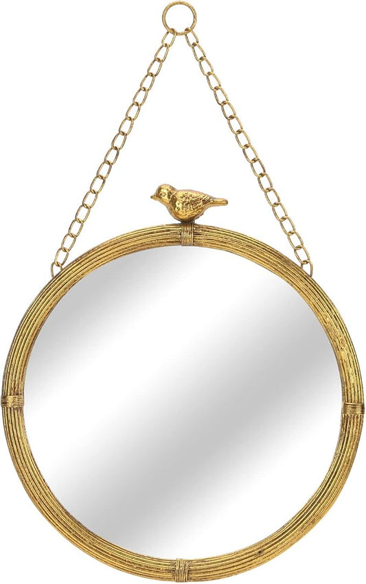NIKKY HOME 11 Inch Decorative Small Hanging Mirrors Vintage Round Metal Framed by NIKKYHOME