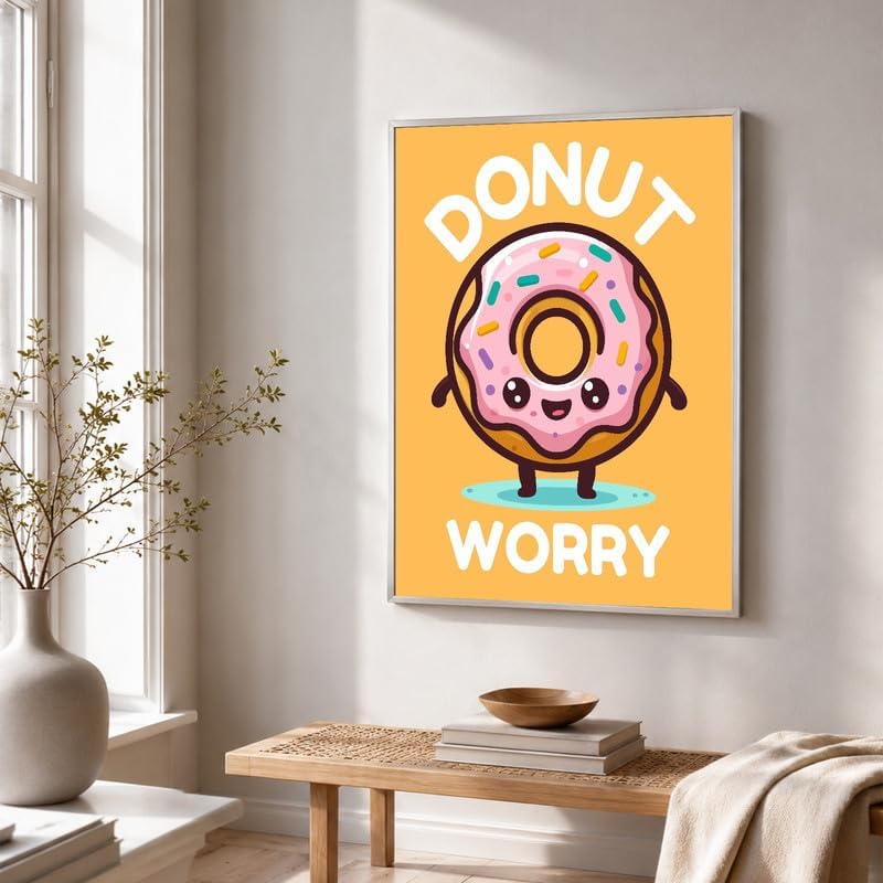 InkFlow Posters Donut Worry Canvas Poster - Image 4