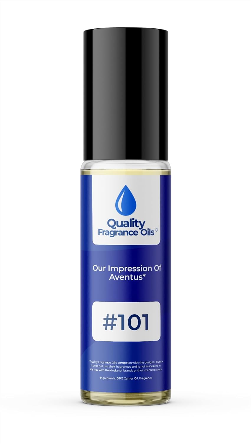 Quality Fragrance Oils' Aventus for Men Impression #101 | Long-Lasting Perfume Oil, Alcohol-Free, Strong Scent, 10ml Roll-On | Affordable Alternative to Designer Fragrances