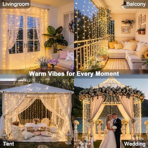 JMEXSUSS 600 LED Curtain Lights, String Lights - Image 3