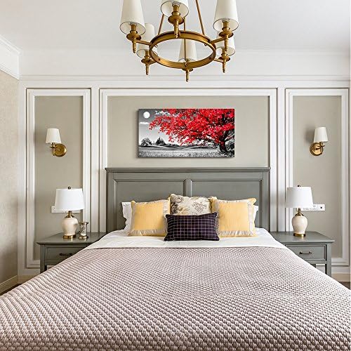MHARTK66 wall art for living room Simple Life red moon tree scenery Abstract - Image 3