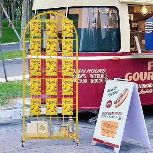 VGMiu Grid Wall Panel 2' x 5.2' FT Metal Grid Display Stand 1PCS Gold - Image 7