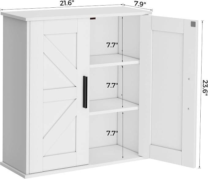 Homleke Bathroom Wall Cabinet, Over Toilet Storage Cabinet - Image 3