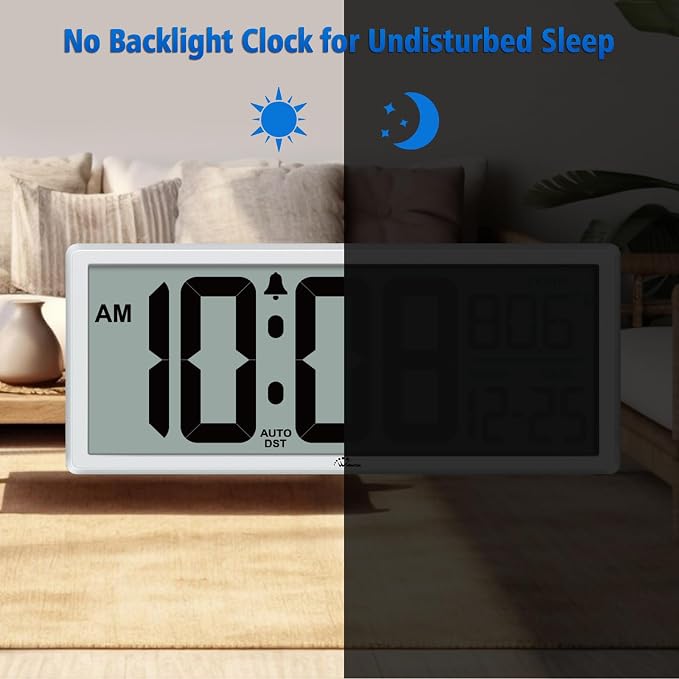 WallarGe 14.5'' Large Digital Wall Clock Battery Operated - Image 6
