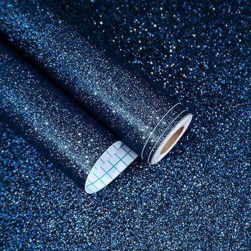 Black Blue Glitter Wallpaper Stick and Peel Sparkle Glitter Contact Paper by EaseStick