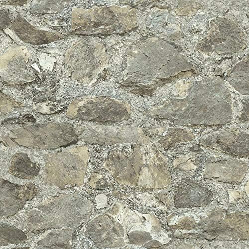 RoomMates Gray and Almond Weathered Stone Peel and Stick Wallpaper - Image 5