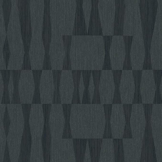 Tempaper Textured Blue Faux Grasscloth Geo Removable Peel and Stick Wallpaper by TempaperCo