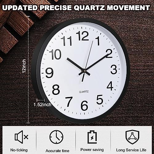 Inbagi 8 Pcs Wall Clock Bulk Silent - Image 6